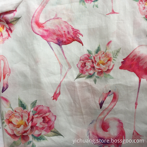 Women's cotton bird printed short shirt